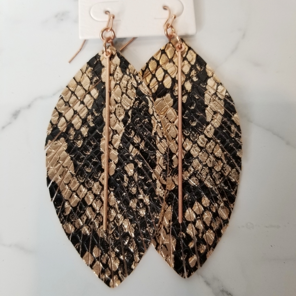 2 for 20 or 3 for 28 Rose Gold Snakeskin Earrings